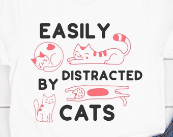 Facilmente distratto da gatti svg, gatto svg, gatto divertente svg, gatto carino svg, cat clipart, gatto png, gatto amante svg, gatto mamma svg, gatto citazione svg, gatti