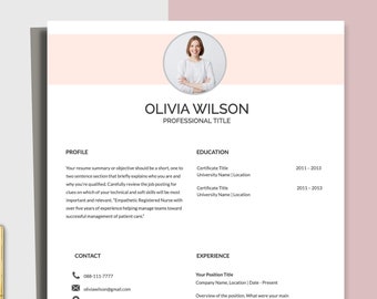 Resume Template, Resume template google docs, Resume template word, Resume Template Pages, Resume Template with Photo