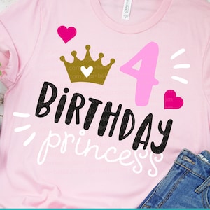 4th Birthday svg, Fourth Birthday SVG, Unicorn princess SVG, Birthday Princess Svg, Birthday SVG, Birthday Party Svg, Birthday sublimation