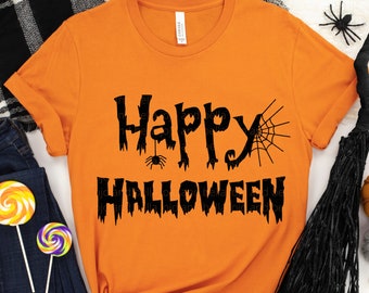 Happy Halloween Svg, Halloween Shirt Svg, Halloween Spider Svg, Spooky Svg, Happy Halloween Png, Halloween Svg files for Cricut, Sublimation