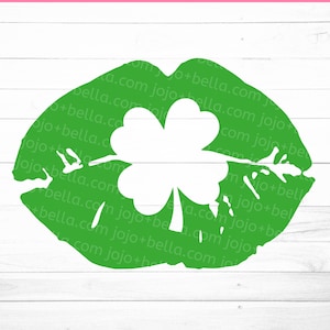 Shamrock Kiss Svg, St Patricks Day Svg, Shamrock Svg, Clover Svg, Irish Svg, st patricks Svg, st patrick&#39;s day svg, leprechaun svg cut files