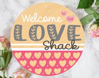 Love door hanger svg, valentine sign svg, door hanger svg, welcome sign svg, door sign svg, door sign svg, round sign svg,