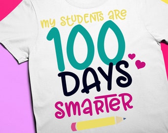 100 Days of School Svg, 100 Days Svg, 100th Day of School Svg, School Svg, Pencil Svg, Teacher, Svg Designs For Cricut, Sublimation Design