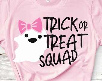 Trick or Treat Svg, girls halloween Svg, cute halloween svg, cute ghost Svg, halloween shirt svg, kids halloween svg, baby ghost svg, Cute