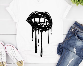 Vampire Lips SVG, Vampire Png, Halloween SVG, Halloween Shirt Svg, Lips Svg, Halloween Png, Svg Files For Cricut, Silhouette, Sublimation