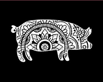 Download Mandala Pig Svg Etsy