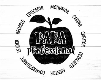 Paraprofessional Svg, Paraprofessioneel Shirt Svg, Terug naar School Svg, School Svg, Paraprofessionele Leraar Svg, Svg Ontwerpen Voor Cricut