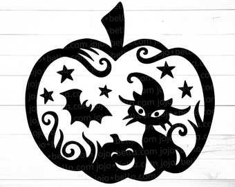 Cat Pumpkin Svg Etsy