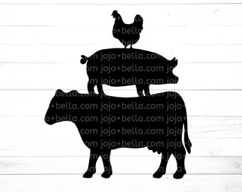 Farm Animal SVG - Farm SVG - Farm Animals SVG - Cow Svg - Pig Svg - Chicken Svg - Farm Animal Clipart - Farmhouse Svg files Cricut