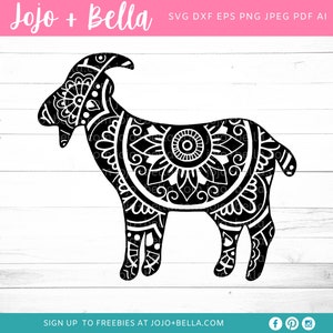 Mandala Goat SVG - Zentangle Svg - Mandala svg - Goat svg file - Mandala Goat Clipart - Mandala Decal, Mandala Farm Animals Svg