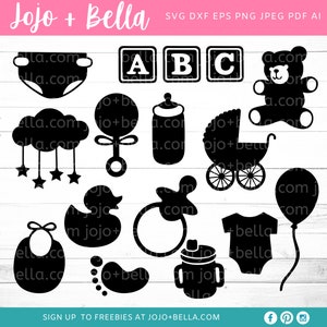 Baby SVG Bundle,Baby Shower Svg Bundle, Dxf, Eps, Jpeg, Png, Ai, Pdf, Baby Svg Files, Teddy Bear Svg, bib Svg, Pacifer Svg, Baby feet svg,