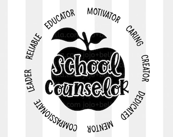 School Counselor Svg, Counselor Svg, Cut File, Back to School Svg, Svg Files for Cricut, Silhouette, Sublimation Design Downloads
