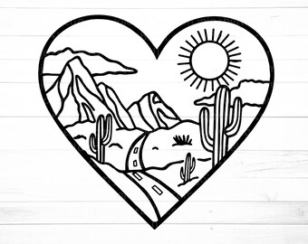 Cactus Svg, Cactus Heart Svg, Cactus Clipart, Succulent Svg, Cactus Cut File, Svg, Cactus Svg File, Summer svg, Cricut, Silhouette