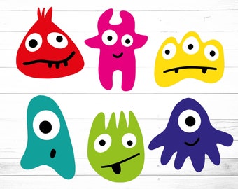 Monster SVG Bundle, Cute Monster, Funny Monster Svg, Monster Face Svg, Cut File, Kid's Monster Party Svg, Svg files for Cricut, Silhouette