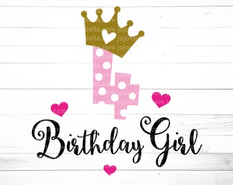 4th Birthday svg, Fourth Birthday SVG, 4th Birthday Girl SVG, Birthday Princess Svg, Birthday Girl SVG, Birthday Party Svg, Birthday Svg