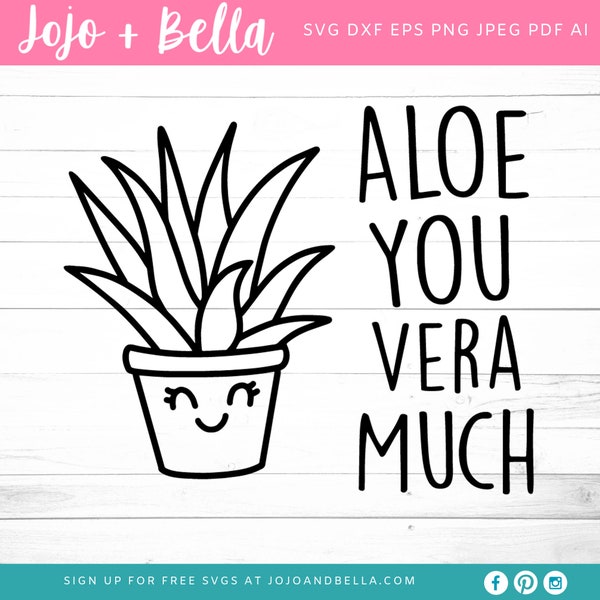 Aloe You Vera Much Svg, Aloe Vera Svg, Succulent Svg, I love You PNG, T-shirt designs, I love you very much Svg cutting file, I love you svg