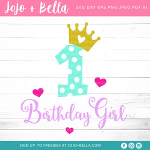 1st Birthday svg, First Birthday SVG, Birthday Girl Svg, 1st Birthday Girl SVG, Birthday Princess Svg, Birthday Party Svg, Birthday svg