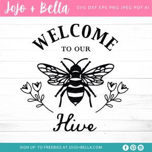 Welkom bij onze bijenkorf SVG - Bee Svg - Boerderij svg - Boerderij Keuken SVG - Keuken SVG - Boerenmarkt Clipart - Landelijke keuken Svg Bestand