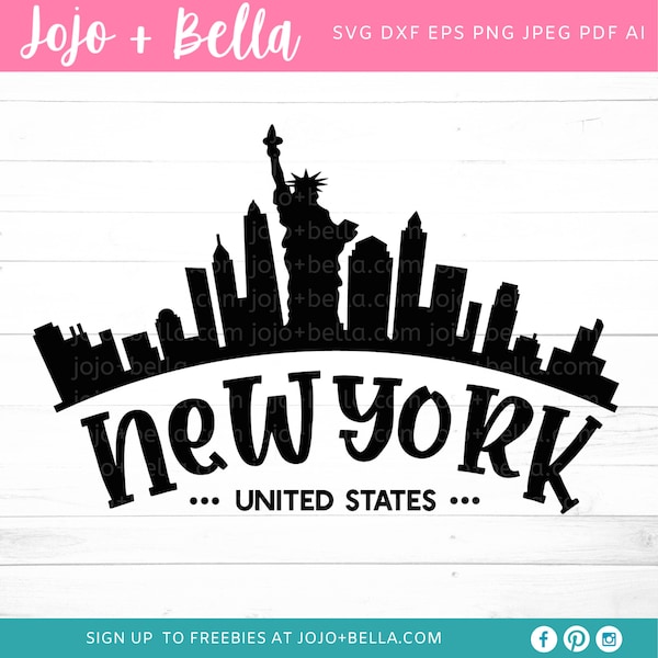 New York Svg, Cityscape Svg, 4th July Svg, Fourth of July Svg, USA Svg, Patriotic svg, America Svg, Svg Files for Cricut, Sublimation Design