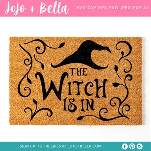 The Witch Is In SVG, Halloween Doormat Svg, Witch Svg, Trick Or Treat Svg, Svg files for Cricut, Silhouette, Sublimation Designs Downloads