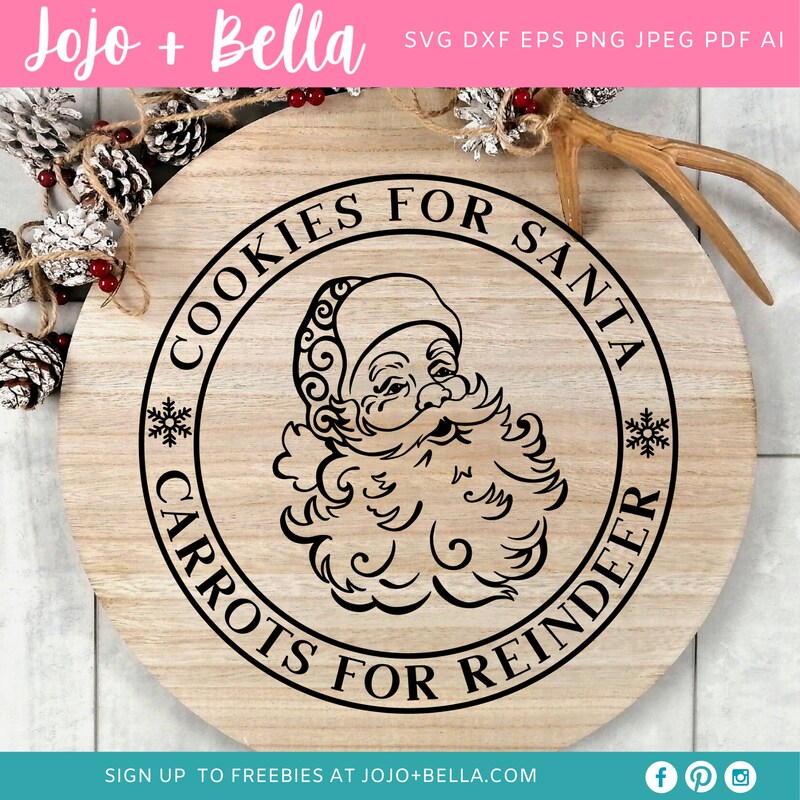 Santa Cookie Plate Svg - Etsy