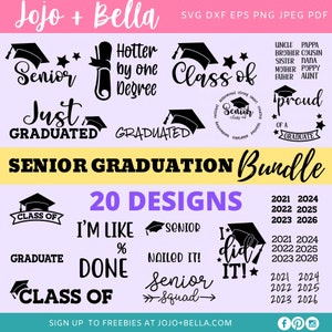 Senior Graduation Svg Bundle Blank Designs Senior Svg - Etsy