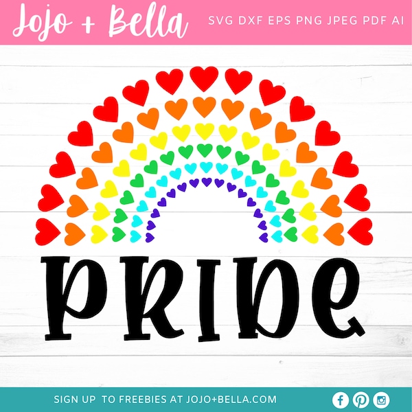 Pride Svg - LGBTQ Svg, Gay Pride Svg, Rainbow Svg, Heart Rainbow Svg, Heart Svg,  LGBTQ Pride Svg, Cricut, Silhouette, Cut files