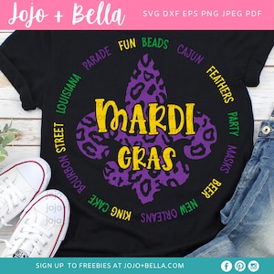 Mardi Gras Svg, Mardi Gras Cut File, Fat Tuesday Svg, Fleur De Lis Svg, Mardi Gras Shirt Svg, Svg File For Cricut, Sublimation Designs