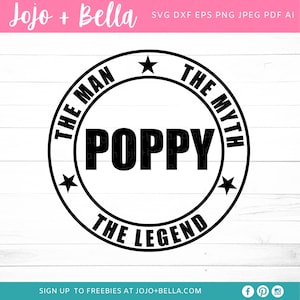 Poppy Svg / Dad Svg / Papa Svg /Dia dos Pais SVG / Dad Shirt Svg / Arquivos Svg para Cricut / Arquivos de silhueta / Downloads de designs de sublimação