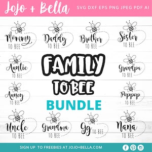 Mommy to Bee SVG - Bundel 12 designs - Family To Bee Svg - New Mom SVG - Mother Svg - Baby Shower Svg - Gepromoveerd tot Daddy Svg
