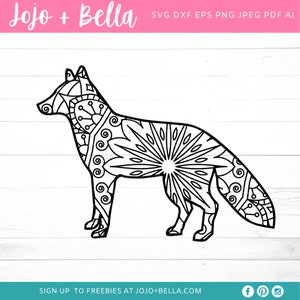 Mandala Fox SVG - Zentangle Svg - Mandala svg - Fox svg file - Mandala Fox Clipart - Mandala Decal, Mandala Animals Svg