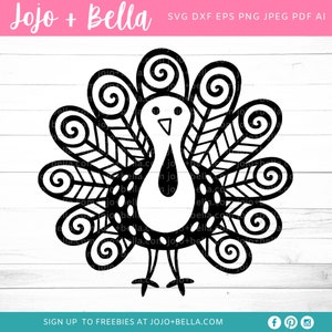 Mandala Turkey SVG, Thanksgiving Turkey Svg file, Turkey Svg, Swirly Turkey Svg, Patterned Turkey Svg files for Cricut, Silhouette