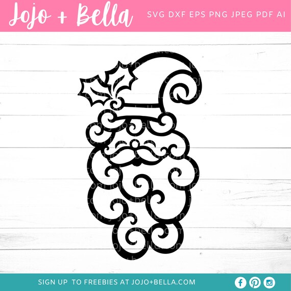 Download Santa Claus Svg Father Christmas Svg Swirly Svg Santa Etsy