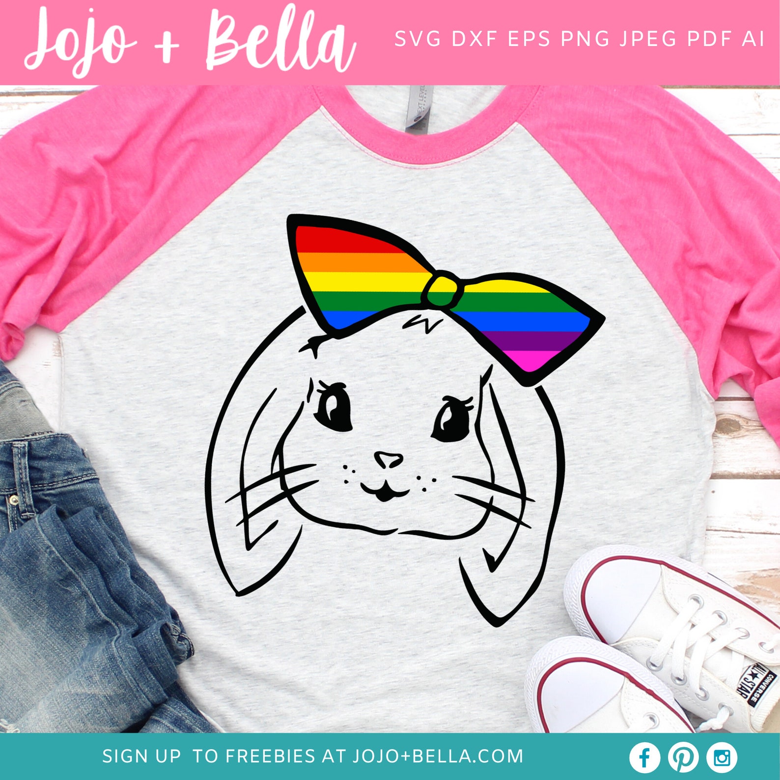 Rainbow Bunny Svg / Pride Svg / LGBTQ Svg / Gay Pride Svg / Etsy