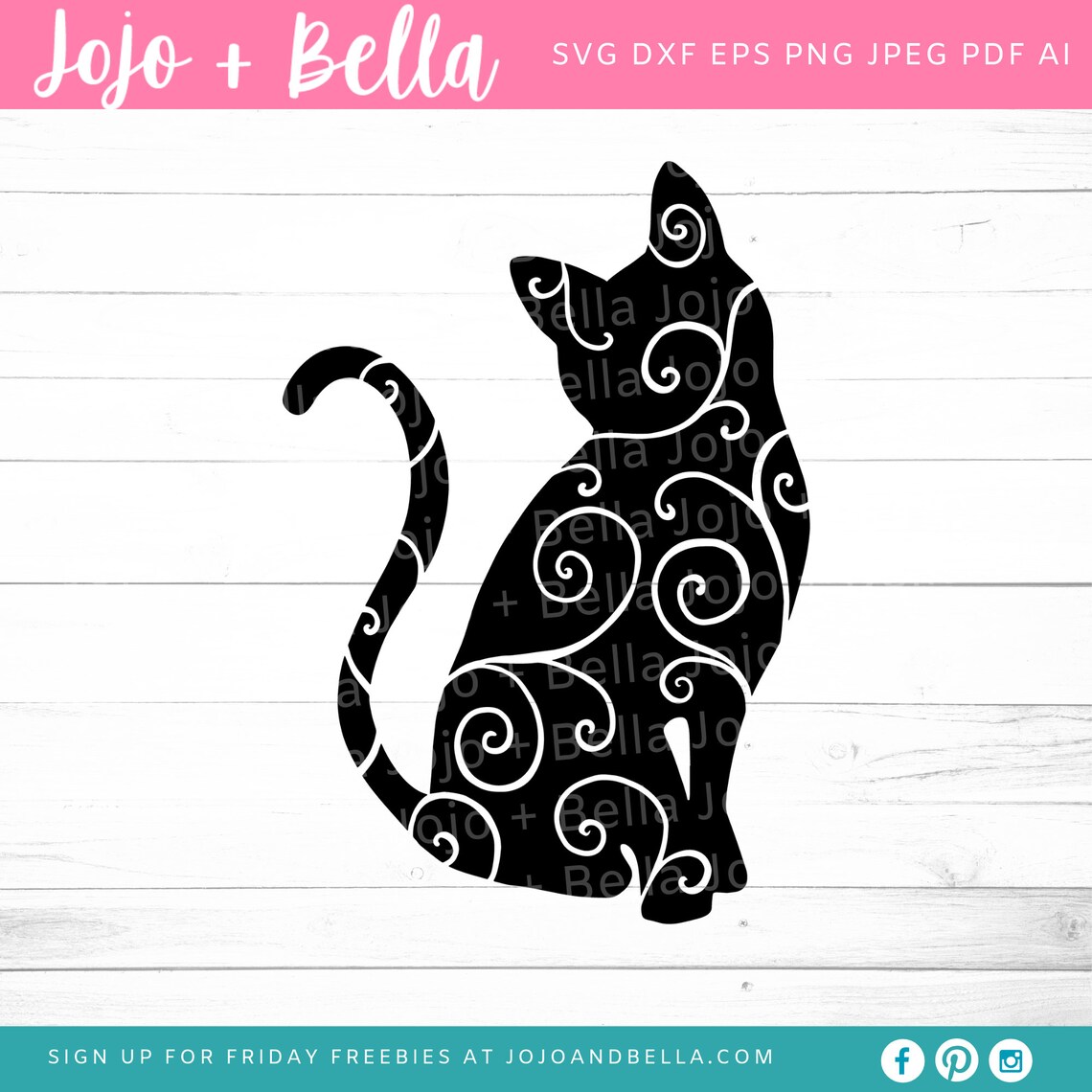 Swirl Cat SVG Svg Dxf Eps Jpeg Png Ai Pdf Cut File Etsy Canada