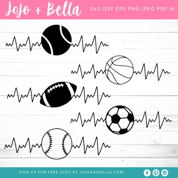 Download Free Sports Heartbeat Svg Bundle Football Svg Tennis Svg Etsy SVG Cut Files