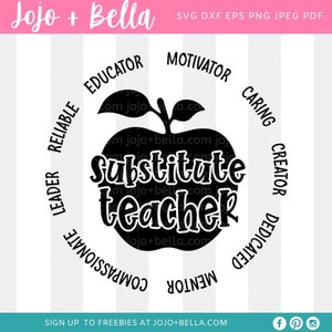 Substitute Teacher Svg, Png, Teacher Svg, School Svg, Kids Svg, Shirt svg, Teacher, Svg Designs For Cricut, Sublimation, Clipart
