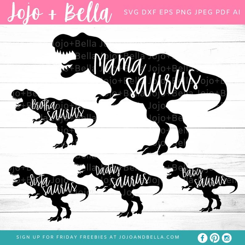 Download Dinosaur Family SVG Bundle 5 designs Mamasaurus svg | Etsy