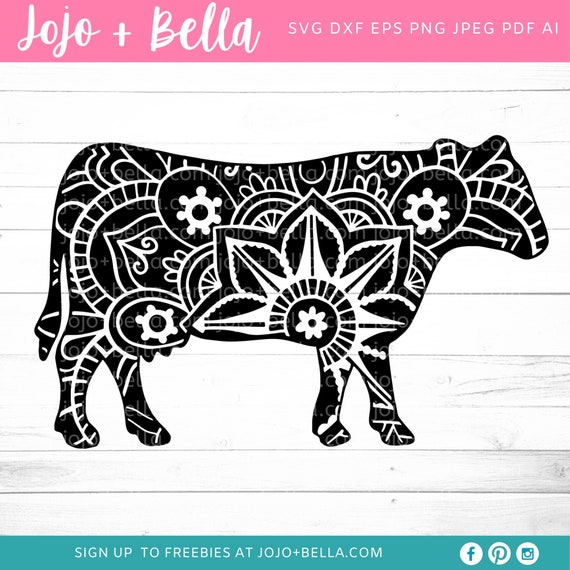 Download Mandala Cow SVG Zentangle Svg Mandala svg Cow svg file | Etsy