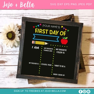 First day of school svg, happy first day of school svg, kindergarten svg, preschool svg, first grade svg, first day chalkboard,