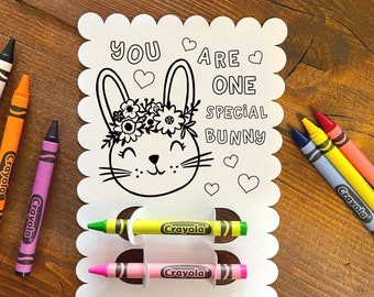 Easter Card for Kids with Crayon, SVG Easter Crayon Holder Card, Easter Coloring Greeting Cards Crayon Holder Card, Svg files for Cricut
