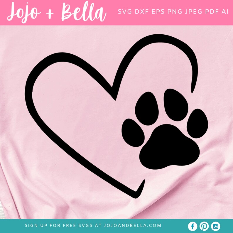 Dog Paw Heart Print SVG Dog Paw Print Svg Heart Svg Dog Paw - Etsy