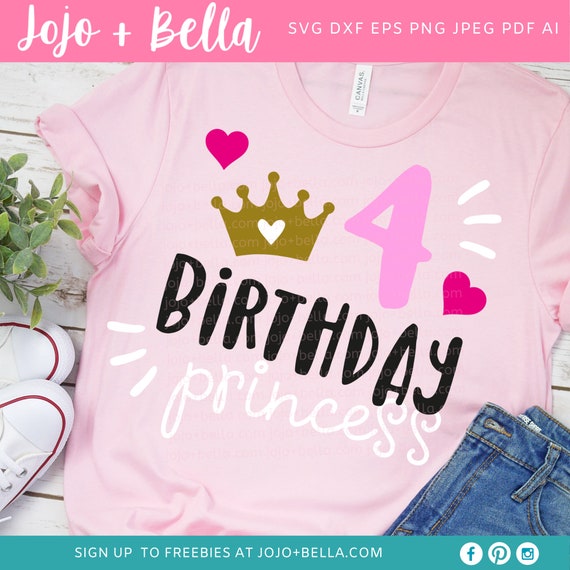 4th Birthday svg, Fourth Birthday SVG, Unicorn princess SVG, Birthday Princess Svg, Birthday SVG, Birthday Party Svg, Birthday sublimation