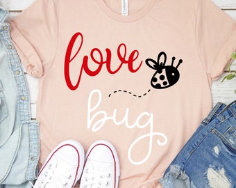 Love Bug SVG, Love Bug Clipart, Valentine's SVG, Love Bug PNG, Valentine's Png, Lady Bird Clipart, Lovebug Cut File for Silhouette