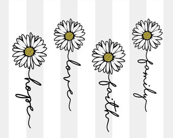 Daisy Svg, Daisy Svg Bundle, Family Svg, Daisy Quote Svg, Quote Svg Bundle, Faith Svg, Love Svg files for Cricut, Silhouette, Sublimation