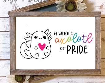 Axolotl Svg, Axolotl Pride Svg, Cute Axolotl Svg, Cartoon Axolotl, Axolotl Outline, Pride SVG, LGBTQ svg, Svg files for Cricut, Silhouette