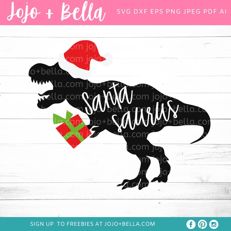 Download Santasaurus SVG Christmas Dinosaur SVG Santa saurus Svg | Etsy