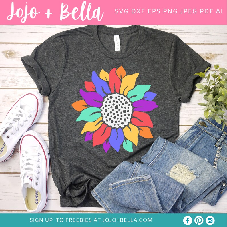 Download Rainbow Sunflower svg Sunflower Svg Rainbow Svg LGBT Svg ...
