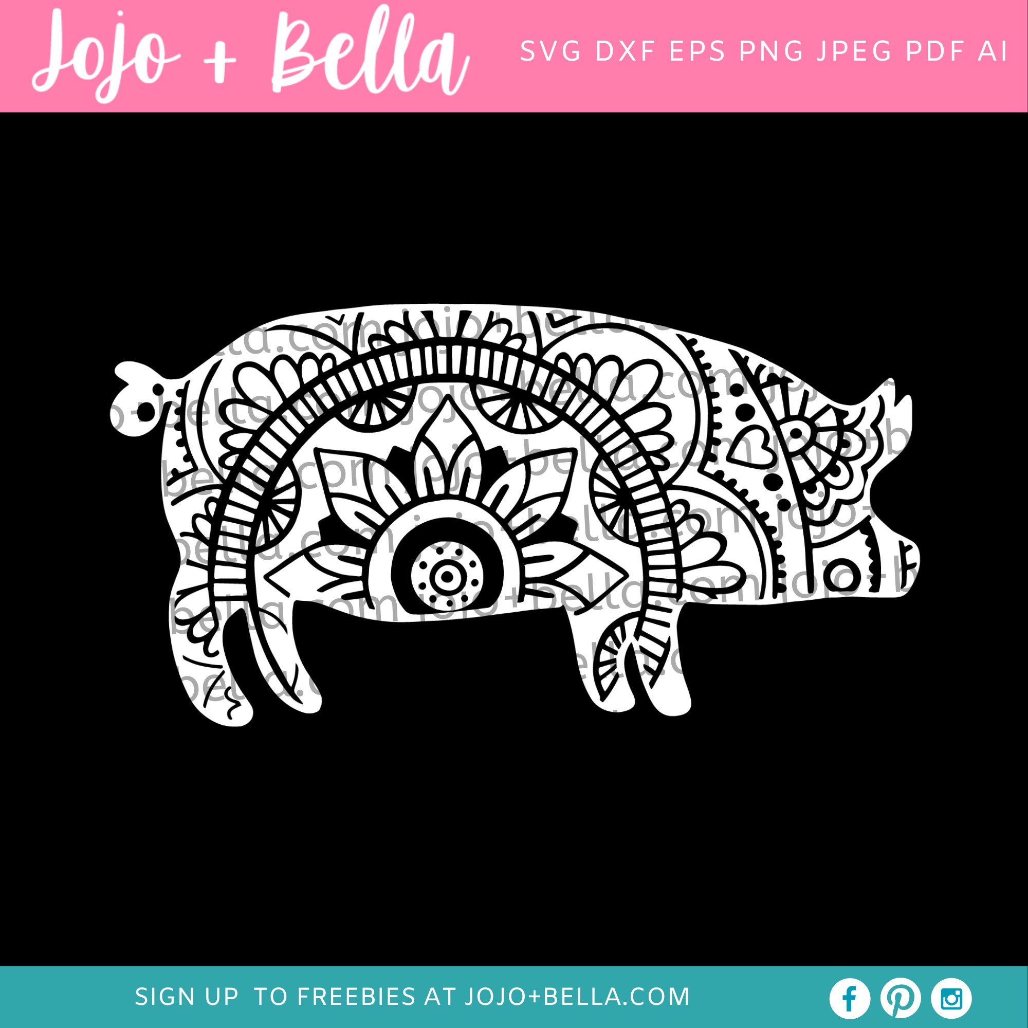 Free Free Mandala Pig Svg 455 SVG PNG EPS DXF File