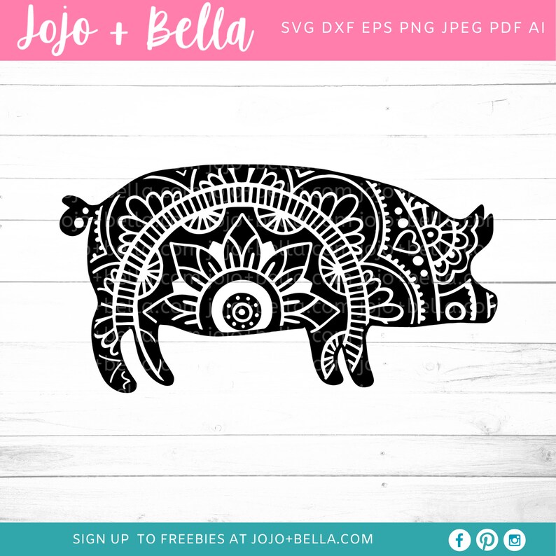 Download Mandala Pig SVG Zentangle Svg Mandala svg Pig svg file | Etsy